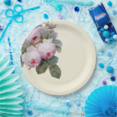 Franse vintage rozen papieren bordje (Feest)