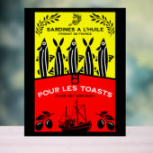 Franse Vintage Sardine Keuken Acryl Bord (Neutraal)