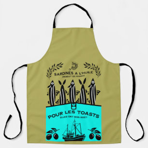 Franse Vintage Sardine Keuken Schort