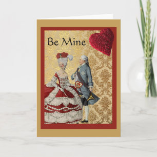 Franse vintage Valentijn goud en rood Feestdagen Kaart