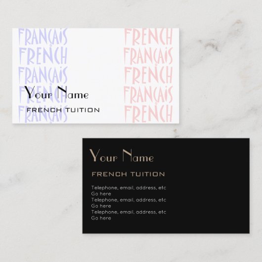 Franse Visitekaartjes (Voorkant / Achterkant)