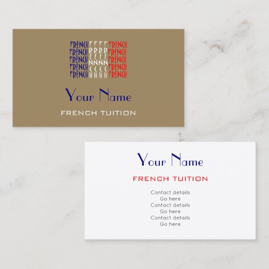 Franse Visitekaartjes (Voorkant / Achterkant)