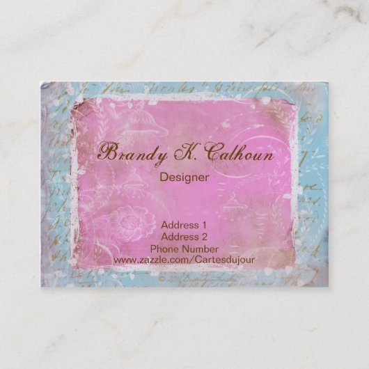  Franse Visitekaartjes voor toile & Script No.1 (Voorkant)