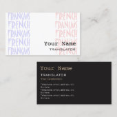 Franse Visitekaartjes voor vertalers of tolken (Voorkant / Achterkant)