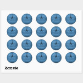 Franse Vlaamse Stickers, blauw Ronde Sticker (Vel)