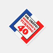 Franse vlag 40e verjaardag servet (Hoek)