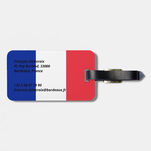Franse vlag bagagelabel (Achterkant horizontaal)