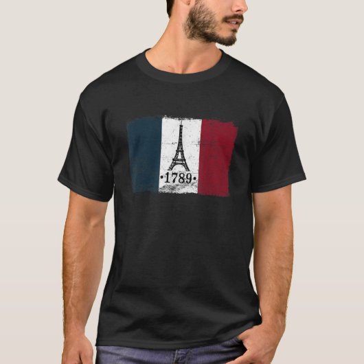 franse vlag  Bastille dag 2019 parijs 1789 f T-shirt (Voorkant)