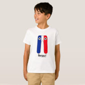 Franse vlag Blauw Wit Rood Bonjour! T-shirt (Voorkant volledig)