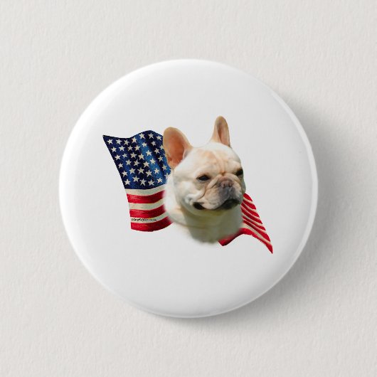 Franse vlag Bulldog Ronde Button 5,7 Cm (Voorkant)