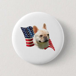 Franse vlag Bulldog Ronde Button 5,7 Cm