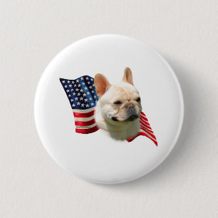 Franse vlag Bulldog Ronde Button 5,7 Cm