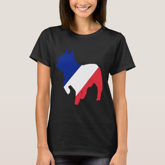 Franse vlag Bulldog T-shirt (Voorkant)
