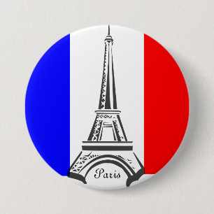 Franse vlag Button Eiffeltoren Parijs