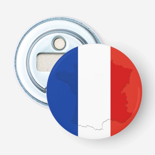Franse vlag button flesopener (Voorkant)