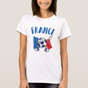 Franse vlag Dabbing Voetbal T-shirt
