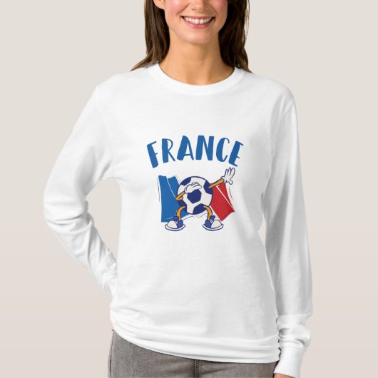 Franse vlag Dabbing Voetbal T-shirt (Voorkant)