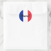 Franse Vlag Dank Je Merci! Ronde Sticker (Tas)