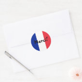 Franse Vlag Dank Je Merci! Ronde Sticker (Envelop)