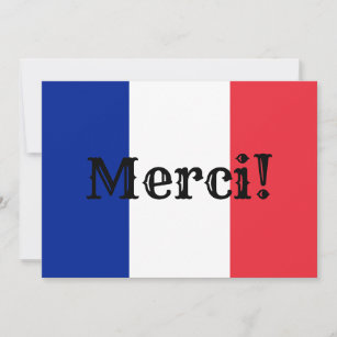 Franse vlag Dank u Bedankkaart