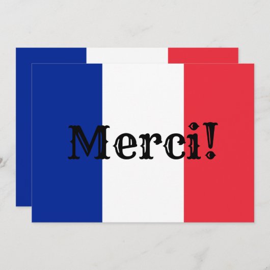 Franse vlag Dank u Bedankkaart (Voorkant / Achterkant)