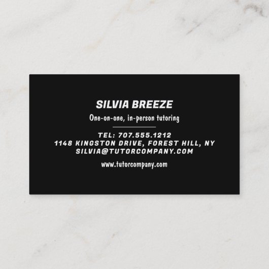 Franse vlag Design, Franse taaltrouwerij, leraar Visitekaartje (Achterkant)