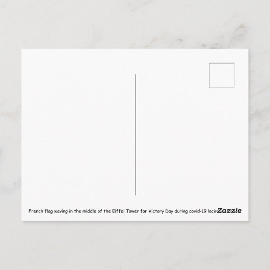 Franse vlag die wappert in het midden van de Eiffe Briefkaart (Achterkant)