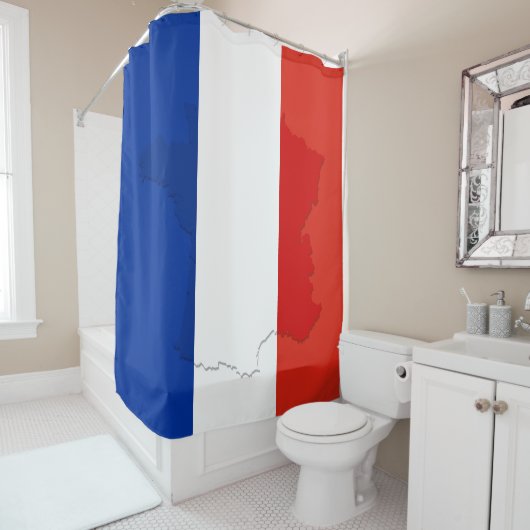 Franse vlag douchegordijn (In situ)