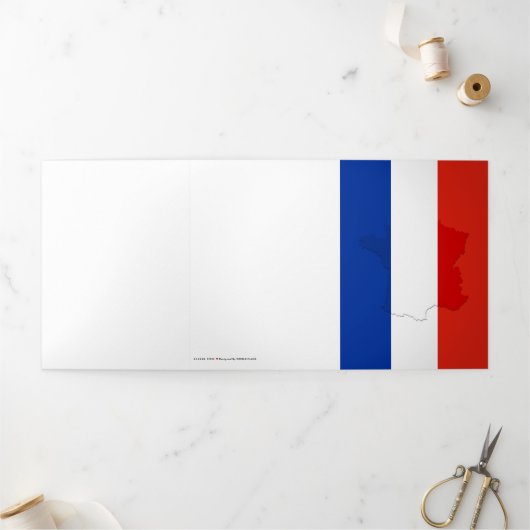 Franse vlag drieluik kaart (Buitenkant)