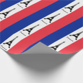 Franse vlag, Eiffel en Franse geschenken/sportlief Cadeaupapier (Hoek)