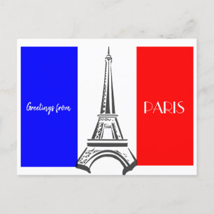 Franse vlag Eiffel Tower Briefkaart