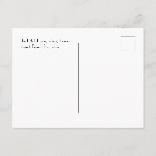 Franse vlag Eiffel Tower Briefkaart (Achterkant)