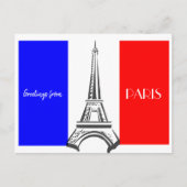 Franse vlag Eiffel Tower Briefkaart (Voorkant)