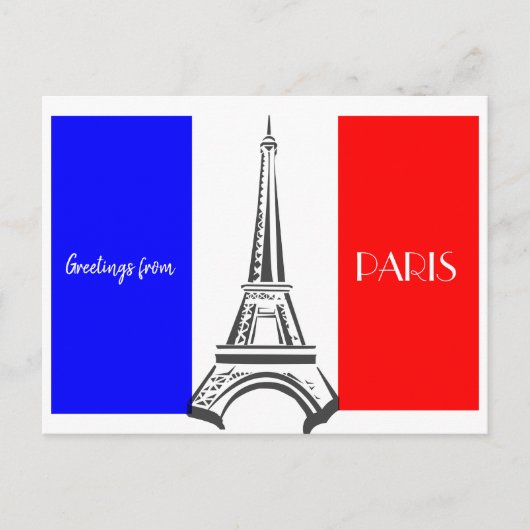 Franse vlag Eiffel Tower Briefkaart (Voorkant)