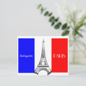 Franse vlag Eiffel Tower Briefkaart (Staand voorkant)