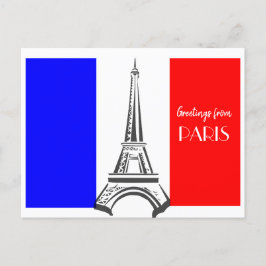 Franse vlag Eiffel Tower Briefkaart