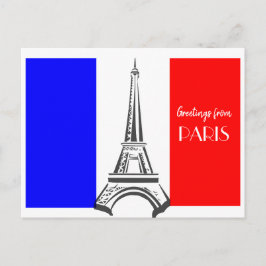 Franse vlag Eiffel Tower Briefkaart