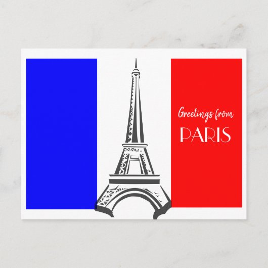 Franse vlag Eiffel Tower Briefkaart (Voorkant)