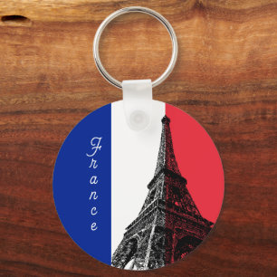 Franse vlag & Eiffel Tower - Frankrijk / Love Spor Sleutelhanger