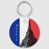 Franse vlag & Eiffel Tower - Frankrijk / Love Spor Sleutelhanger (Achterkant)