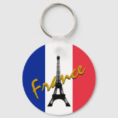 Franse vlag & Eiffel Tower - Frankrijk / Love Spor Sleutelhanger (Voorkant)