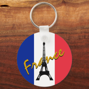 Franse vlag & Eiffel Tower - Frankrijk / Love Spor Sleutelhanger