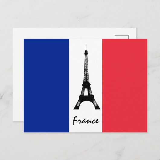 Franse vlag & Eiffel Tower - Frankrijk/sportfans Briefkaart (Voorkant / Achterkant)