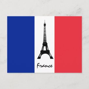 Franse vlag & Eiffel Tower - Frankrijk/sportfans Briefkaart