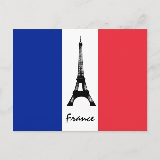 Franse vlag & Eiffel Tower - Frankrijk/sportfans Briefkaart (Voorkant)