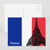 Franse vlag & Eiffel Tower - Frankrijk/sportfans Briefkaart (Voorkant / Achterkant)