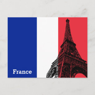 Franse vlag & Eiffel Tower - Frankrijk/sportfans Briefkaart