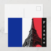 Franse vlag & Eiffel Tower - Frankrijk/sportfans Briefkaart (Voorkant / Achterkant)