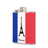 Franse vlag & Eiffel Tower - Frankrijk/sportfans Heupfles (Links)