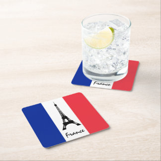 Franse vlag & Eiffel Tower - Frankrijk/sportfans Kartonnen Onderzetters